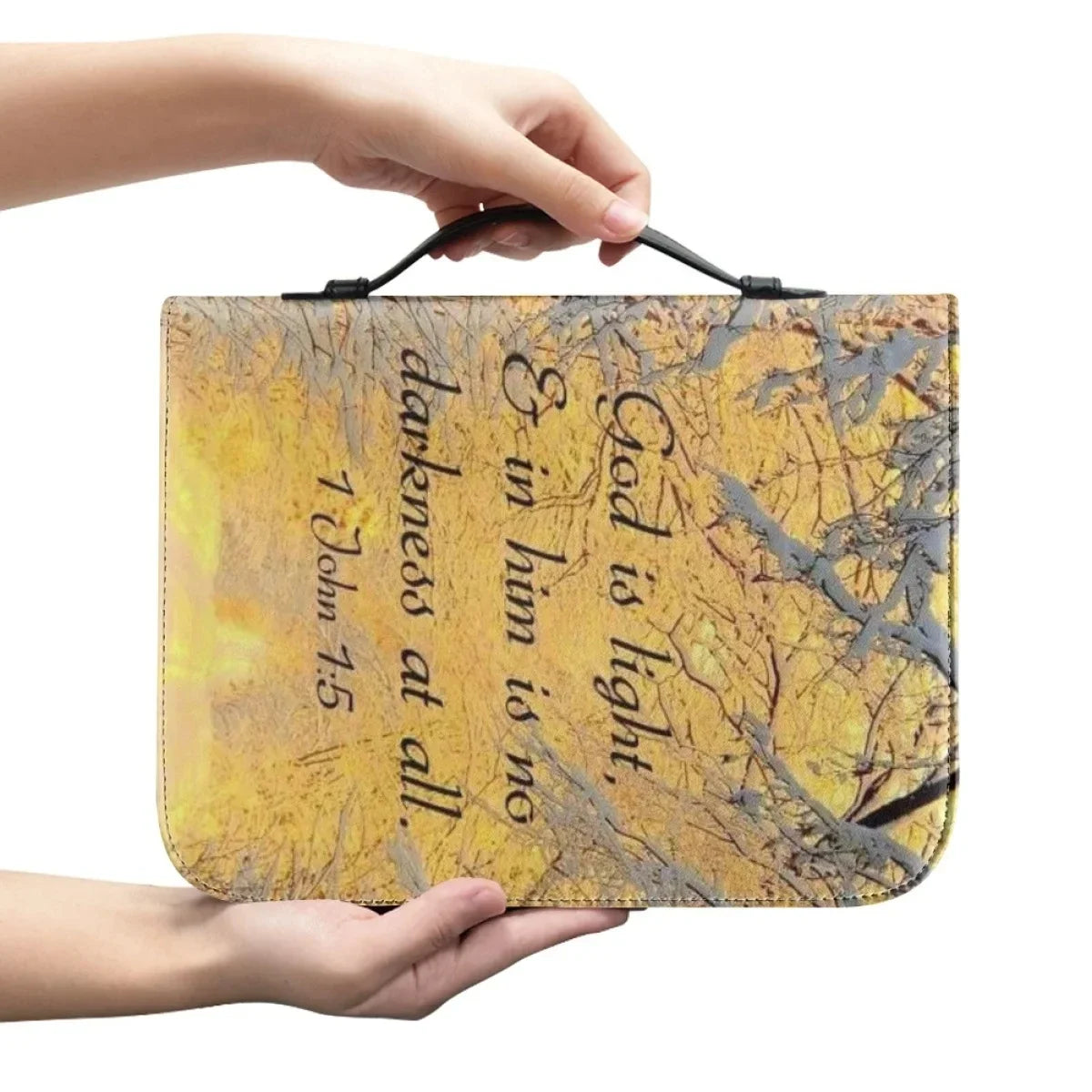 Beautiful Scenery Handbags for Women Practical Leather Bible Bags Women's Bible Cover Sacred Study Books Zipper Handle Box Hot
