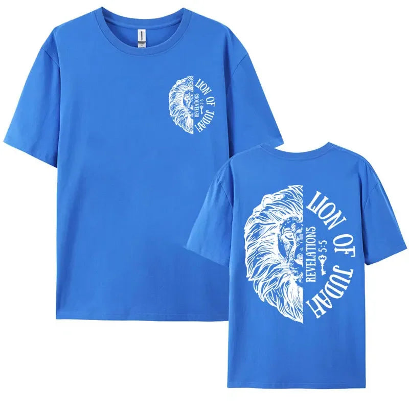 Lion of Judah Catholic Tshirt Jesus Loves You T Shirt Aesthetic Christian Apparel T-shirt Men Women's Summer Fashion Casual Tees