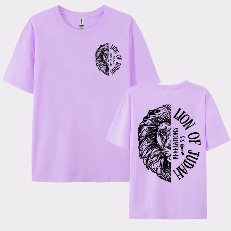 Lion of Judah Catholic Tshirt Jesus Loves You T Shirt Aesthetic Christian Apparel T-shirt Men Women's Summer Fashion Casual Tees