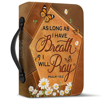 Pretty Butterflies Daisy Design Bible Cover Case Women Bible Storage Bags As Long As I Have Breath I Will Pray Handbag Custom