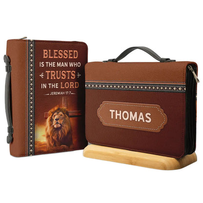 Christianity Church Bible Bag Jesus Lion Cross Bible Verse Design Bible Cover Case for Women PU Leather Book Holy Storage Boxes