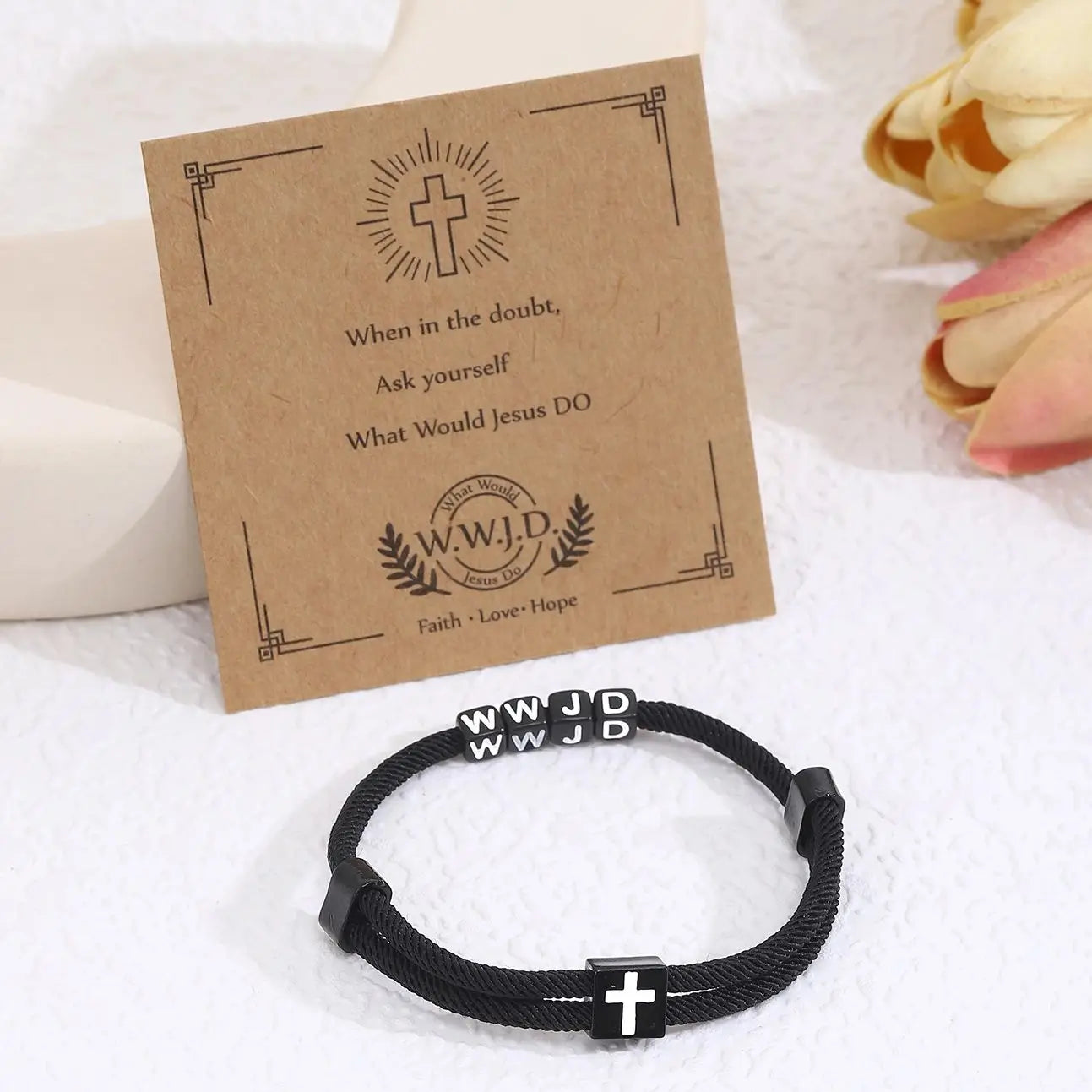 WWJD Christian Bracelet Gifts What Would Jesus Do Adjustable Hand Rope Jewelry For Women and Men Daily wear