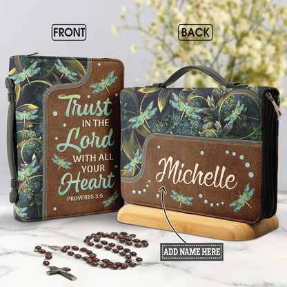 Bible Bags Trust In The Lord With All You Heart Print Ladies Storage Christian Bible Cover Case for Women Personalized Handbags