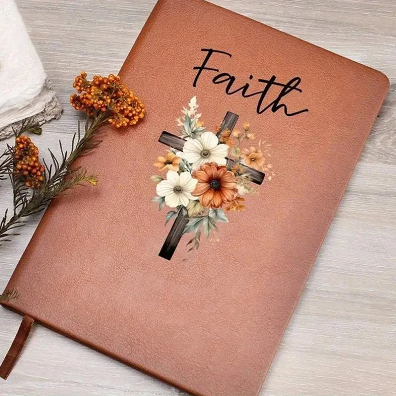 Leather Prayer Journal Journal Prayer Notebook Leather Flower Design Notebook Christian Gifts For Women Men Daily & Weekly Bible