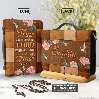 Bible Bags Trust In The Lord With All You Heart Print Ladies Storage Christian Bible Cover Case for Women Personalized Handbags