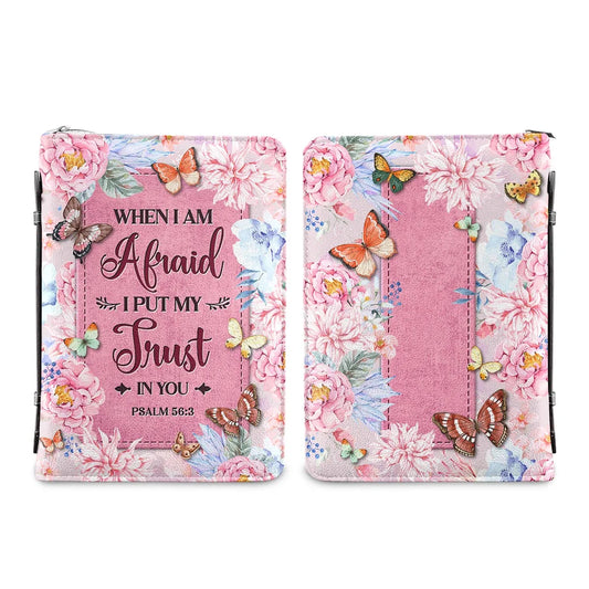 When I Am Afraid I Put My Trust In You Verse Women Holy Bible Bags PU Christian Bags Exquisite Gifts Study Book Storage Boxes