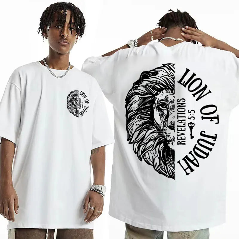 Lion of Judah Catholic Tshirt Jesus Loves You T Shirt Aesthetic Christian Apparel T-shirt Men Women's Summer Fashion Casual Tees