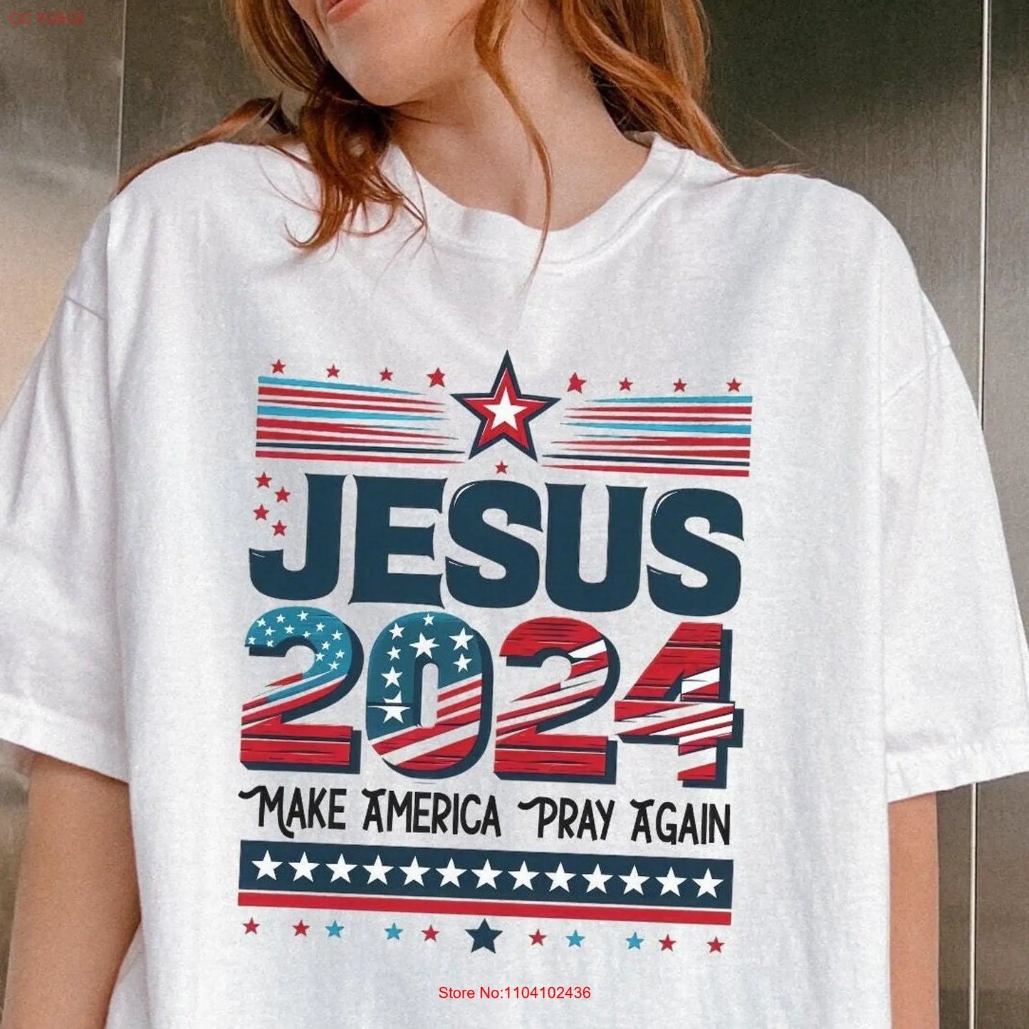 Jesus 2024 Vote T Shirt SweaT Make America Pray Again Political shirts Lover Trendy Christian long or short sleeves