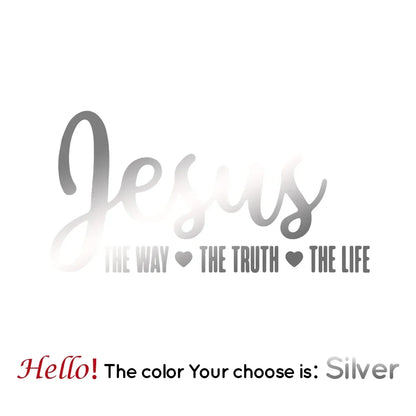 Jesus The Way Truth Life Sticker For Car Window Decor Religious Decal Christian Bible Verse Vinyl Stickers Auto Body Decor