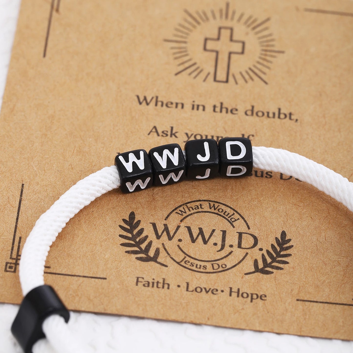 WWJD Christian Bracelet Gifts What Would Jesus Do Adjustable Hand Rope Jewelry For Women and Men Daily wear