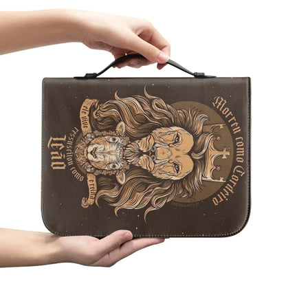 Large Bible Cover Fierce Big Lion Cross Pattern Folder Holder Tool Case Handbag Storage Bag Organizer Easy Gripping To Hold New