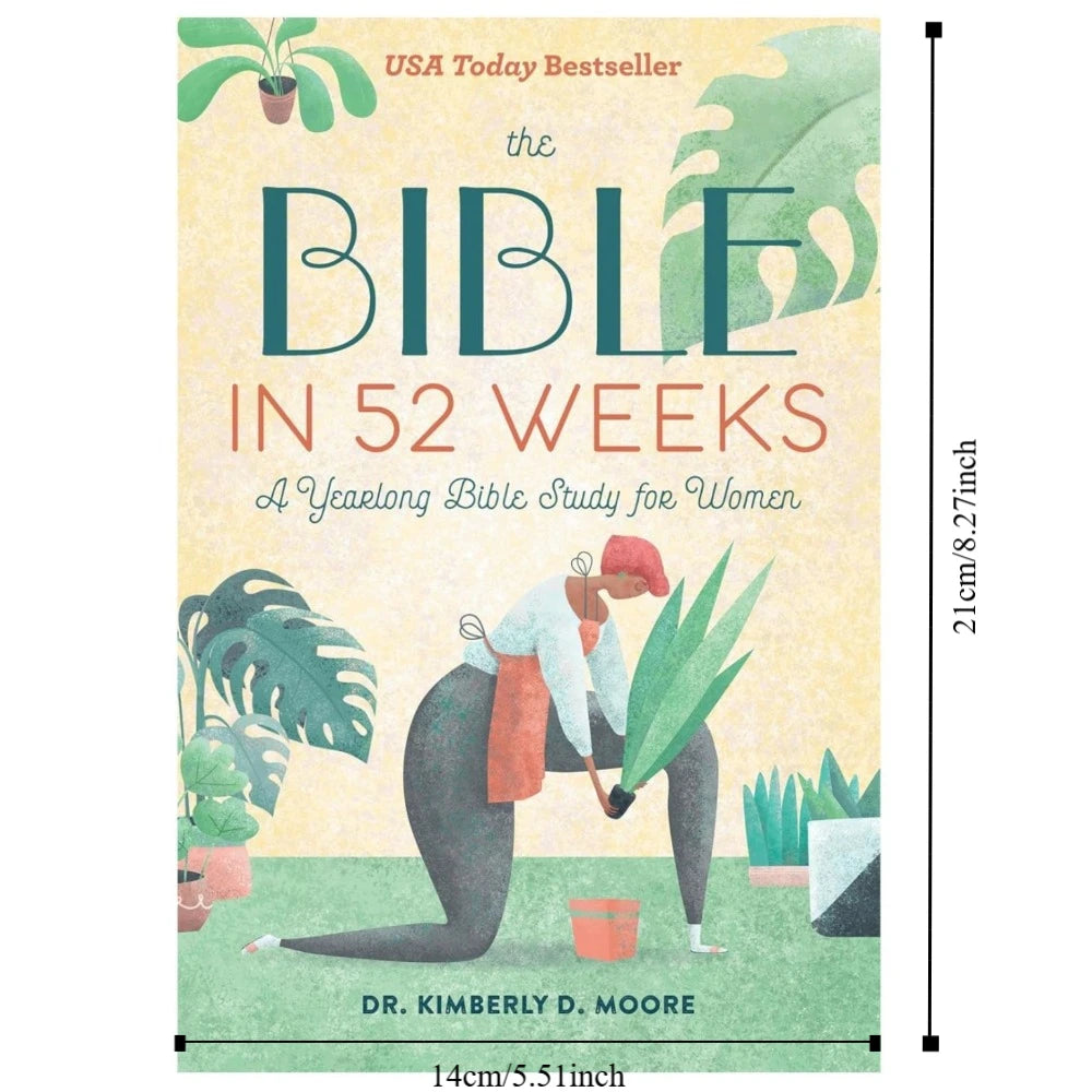 The Bible in 52 Weeks Bible Study Books a Yearlong Bible Study 208 Pages Text Books 8.2inch Themed Readings Reading Books Gift