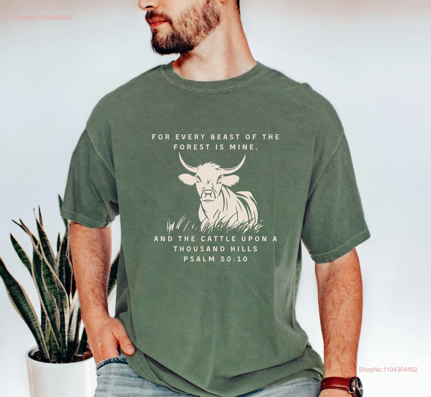 Christian T shirt Comfort Colors Cow Lovers Religious KJV Bible Verse Faith Based Clothing Godly Ideas Scripture