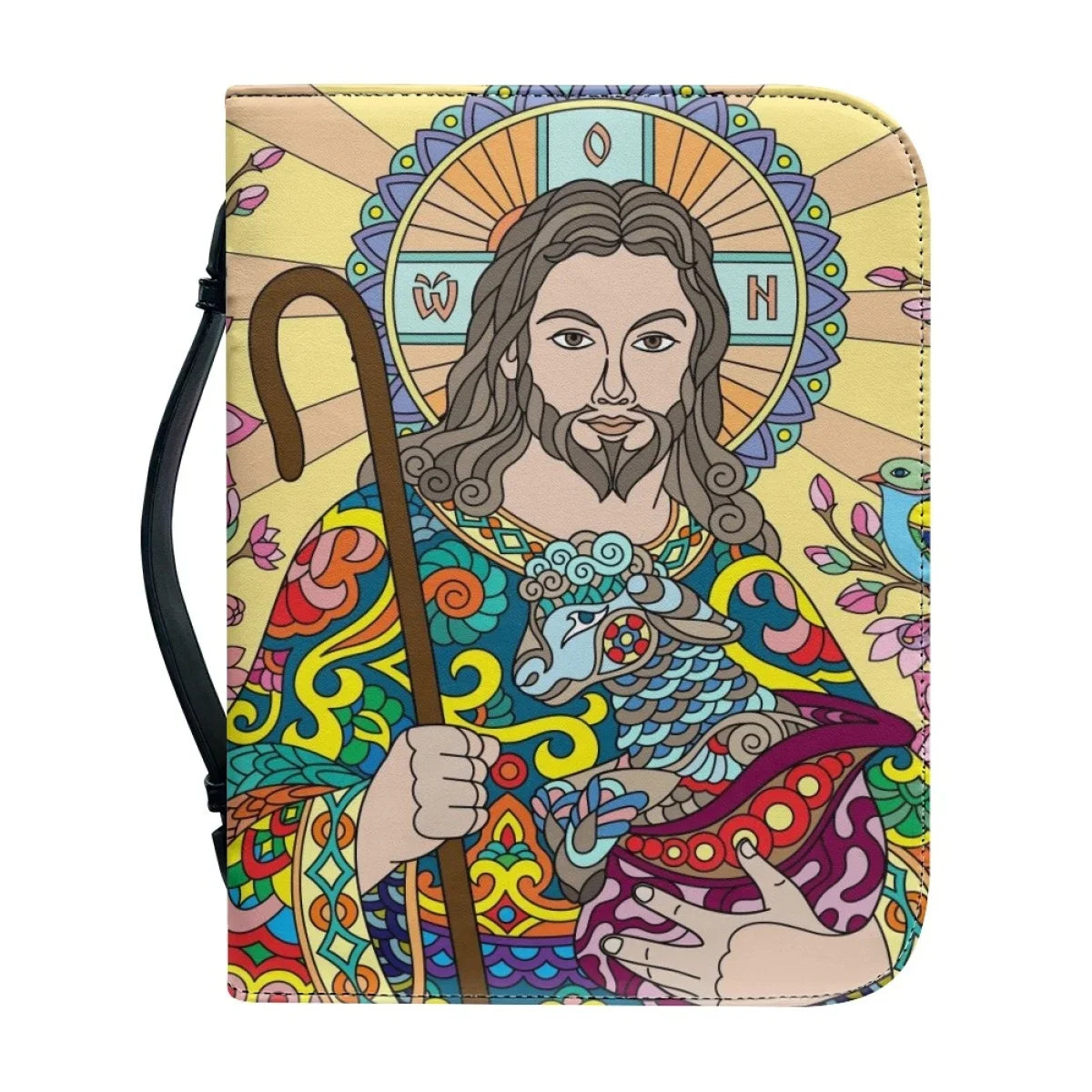 Women's Leather Handbags Hot God Jesus Pattern Print Christianity Bible Bag Custom Bible Cover Case Portable Bible Storage Bags