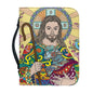 Women's Leather Handbags Hot God Jesus Pattern Print Christianity Bible Bag Custom Bible Cover Case Portable Bible Storage Bags