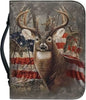 Camo Deer Bible Cover Case Scripture Carrying Book Case Church Bag Protective with Handle, Zipper Christian Bible Case for Men