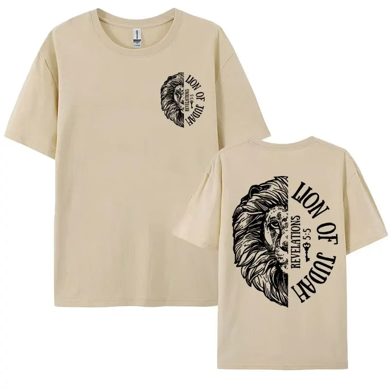 Lion of Judah Catholic Tshirt Jesus Loves You T Shirt Aesthetic Christian Apparel T-shirt Men Women's Summer Fashion Casual Tees