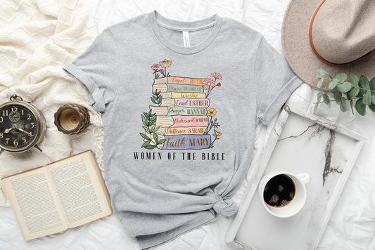 Women Of The Bible T Shirt Christian Sweater Floral Books Sweat Jesus Church Book Lover Teacher