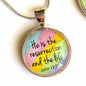 Easter Scripture Silver-Plated Colorful Christian Pendant Necklace - 3