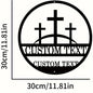 Refined Vintage inspired Custom Three Crosses on a Hill Metal Plaque Personalized Christian Wall Decor for Distinct Home