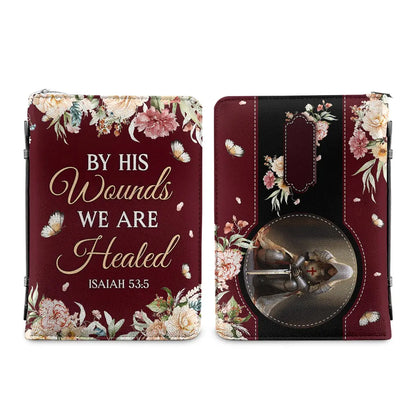 Floral Cross Bible Verse Design Bible Storage Bag Women's Christian Bags Personalized Leather Bible Cover Handle Study Boxes Hot