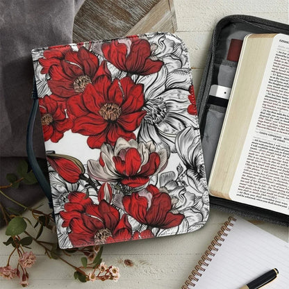 Christianity Church Bible Study Book Holy Storage Boxes Fashion New Art Floral Pattern Print Bible Cover Case Women's Bible Bag