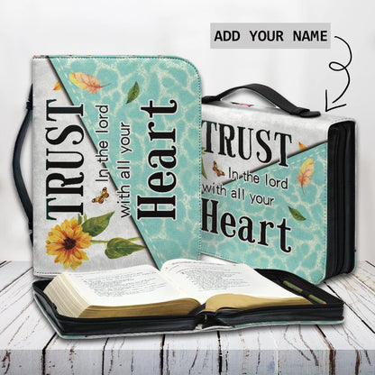 Bible Bags Trust In The Lord With All You Heart Print Ladies Storage Christian Bible Cover Case for Women Personalized Handbags