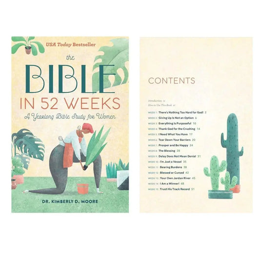 The Bible in 52 Weeks Bible Study Books a Yearlong Bible Study 208 Pages Text Books 8.2inch Themed Readings Reading Books Gift