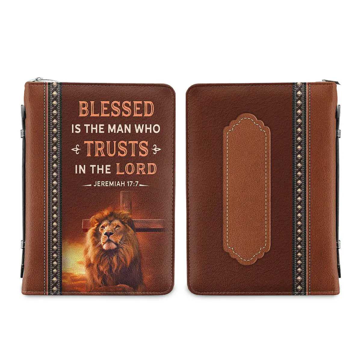 Christianity Church Bible Bag Jesus Lion Cross Bible Verse Design Bible Cover Case for Women PU Leather Book Holy Storage Boxes