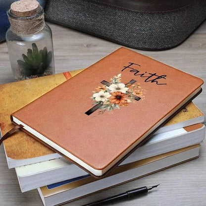 Leather Prayer Journal Journal Prayer Notebook Leather Flower Design Notebook Christian Gifts For Women Men Daily & Weekly Bible