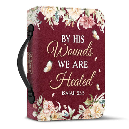 Floral Cross Bible Verse Design Bible Storage Bag Women's Christian Bags Personalized Leather Bible Cover Handle Study Boxes Hot