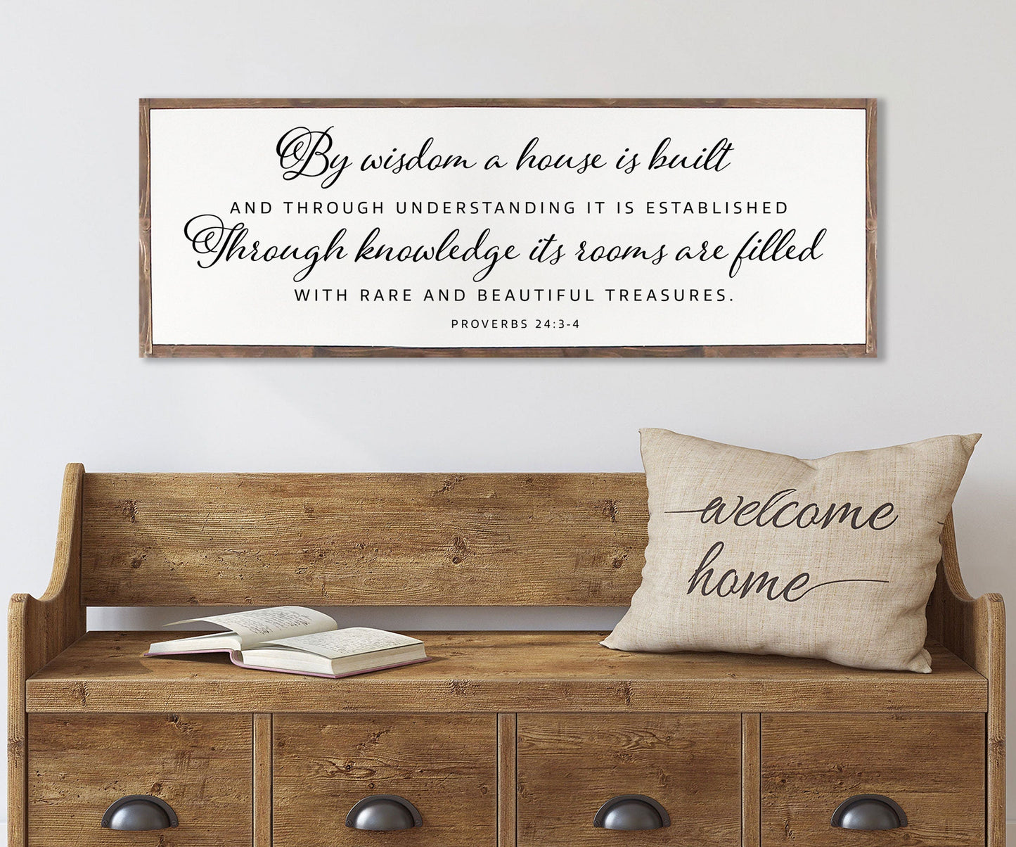 By Wisdom A House is Built | Christian Wall Art | Proverbs 24:3-4