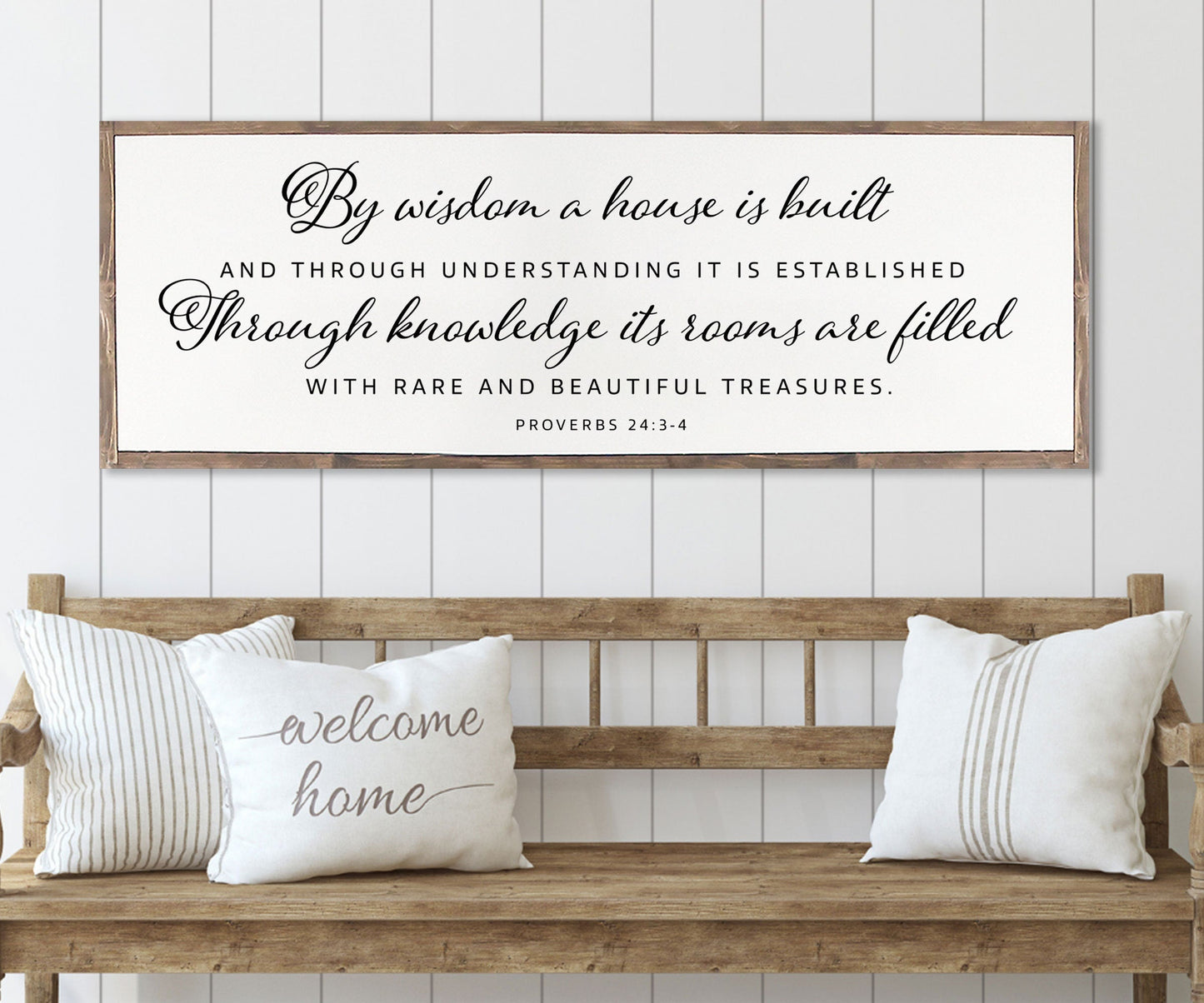 By Wisdom A House is Built | Christian Wall Art | Proverbs 24:3-4