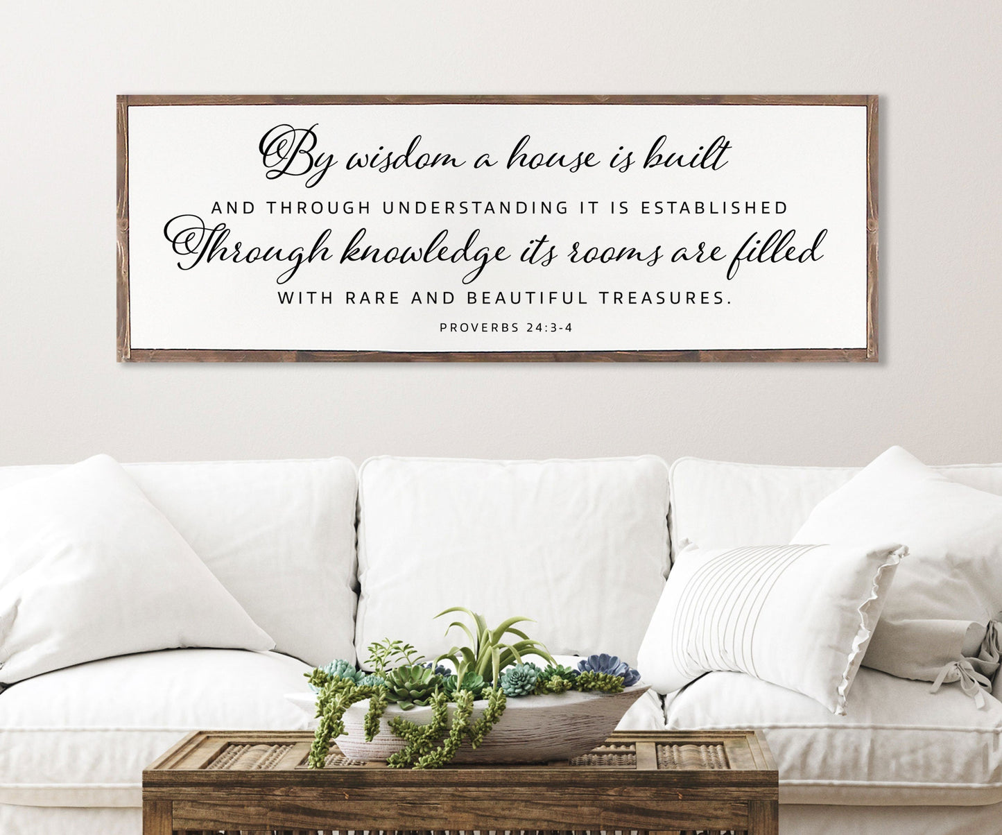 By Wisdom A House is Built | Christian Wall Art | Proverbs 24:3-4