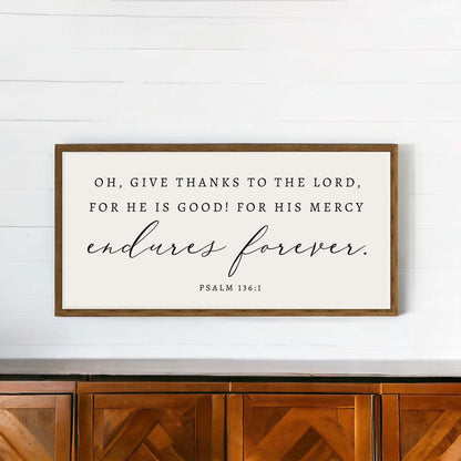 His Mercy Endures Forever | Christian Wood Sign