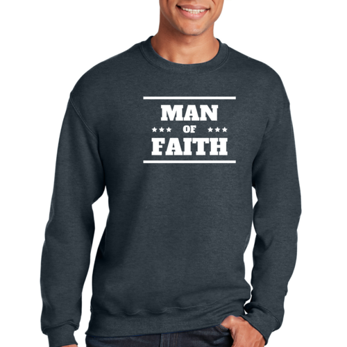 Adult Unisex Long Sleeve Sweatshirt, Man Of Faith Christian