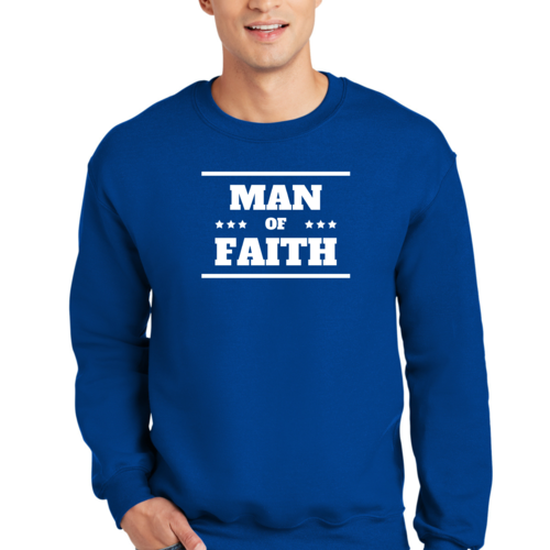 Adult Unisex Long Sleeve Sweatshirt, Man Of Faith Christian