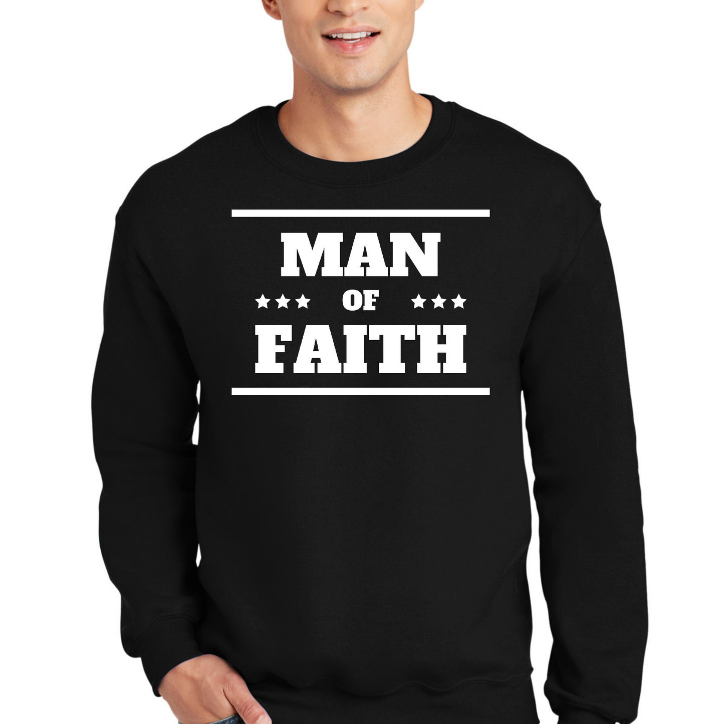 Adult Unisex Long Sleeve Sweatshirt, Man Of Faith Christian